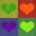 Heart and rectangles background.