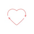 Heart recycle love icon symbol.