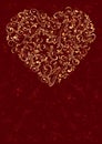 Heart on red background