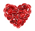 Heart of Red Blood Cells Isolated Royalty Free Stock Photo