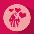 heart red cartoon cupckae chips icon design