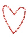 Heart from red chain
