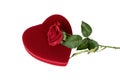 Heart red chocolate box and red rose Royalty Free Stock Photo