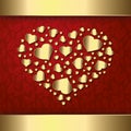 Happy Valentine`s Day - Heart Red Gold collection Royalty Free Stock Photo