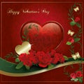 Happy Valentine`s Day - Heart Red Gold collection Royalty Free Stock Photo