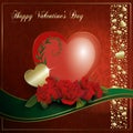 Happy Valentine`s Day - Heart Red Gold collection Royalty Free Stock Photo