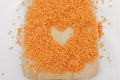 Heart of red lentils