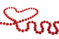 Heart from a red pearl necklace Royalty Free Stock Photo