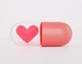 heart is in the red pill, aphrodisiac Royalty Free Stock Photo