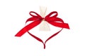 Heart from red ribbon