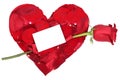 Heart with red rose love topic on Valentine's and mothers day, w