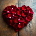 heart of red rose petals Royalty Free Stock Photo