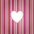 Heart on red stripes background. Vector illustration. Royalty Free Stock Photo