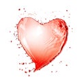 Heart from red wine splash isolated Royalty Free Stock Photo