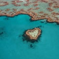 Heart Reef in the Whitsundays Queensland Australia. Famous reef that is shaped like a heart. The Great Barrier Reef Royalty Free Stock Photo