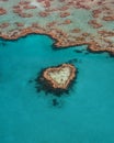 Heart Reef in the Whitsundays Queensland Australia. Famous reef that is shaped like a heart. The Great Barrier Reef Royalty Free Stock Photo