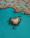 Heart Reef in the Whitsundays Queensland Australia. Famous reef that is shaped like a heart. The Great Barrier Reef Royalty Free Stock Photo