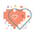 Heart related color line vector icon, illustration