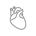 Heart related vector thin line icon.