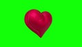 Heart revolving on green background