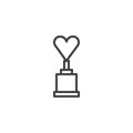 Heart reward trophy line icon