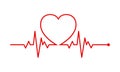 Heart rhythm, Electrocardiogram, ECG - EKG signal, Heart Beat pu Royalty Free Stock Photo