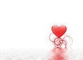 Heart on rippled water Royalty Free Stock Photo