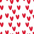 Heart. Romantic red seamless pattern. Vector design elements for dress or textile Royalty Free Stock Photo