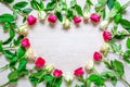 Heart from Rose Flowers on rustic table for March 8, International Womens Day