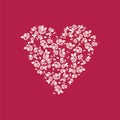 A heart. Roses. Embroidery.heart embroidered roses. Royalty Free Stock Photo