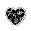 Heart with roses traditional tattoo flash Royalty Free Stock Photo