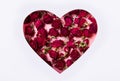 Heart with roses on a white background. International Women\'s Day, March 8 or Valentine\'s Day. Postcard, greetings .