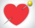 Heart and a safety pin Royalty Free Stock Photo