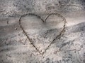 Heart on the sand