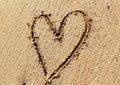 Heart on sand