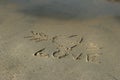 Heart on sand Royalty Free Stock Photo