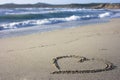 Heart in sand - Sardinia, Italy Royalty Free Stock Photo