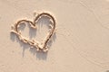 Heart and sand in Seychelles. Royalty Free Stock Photo