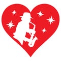 Heart and saxophonist. I love playing the saxaphone.