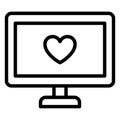 Heart screen, loving Isolated Vector Icon which can be easily modified or edited Royalty Free Stock Photo