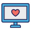 Heart screen, loving Isolated Vector Icon which can be easily modified or edited Royalty Free Stock Photo