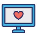 Heart screen, loving Isolated Vector Icon which can be easily modified or edited