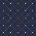 Heart seamless pattern. Elegant gold little hearts. Repeating small patern for design prints. Symbol love for gift wrapper. Repeat