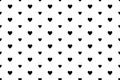 Heart seamless pattern, endless texture. Black hearts on white background, vector illustration. Valentine`s Day Pattern. Anniversa Royalty Free Stock Photo