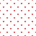 Heart seamless pattern, endless texture. Red hearts on white background, vector illustration. Valentine`s Day Pattern. Anniversary Royalty Free Stock Photo