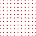 Heart seamless pattern, endless texture. Red hearts on white background, vector illustration. Valentine`s Day Pattern. Royalty Free Stock Photo
