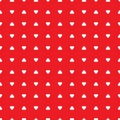 Heart seamless pattern, endless texture. White hearts on red background, vector illustration. Valentine`s Day Pattern. Royalty Free Stock Photo