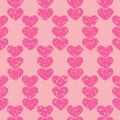Heart seamless pattern for package design and holiday anniversary wedding, grunge texture scratch fading