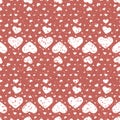 Heart seamless pattern for package design and wedding, grunge texture scratch fading