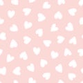 Heart seamless pattern. Repeating love background. Repeated scattered hearts for design prints. Scattering graphic motif. Repeat